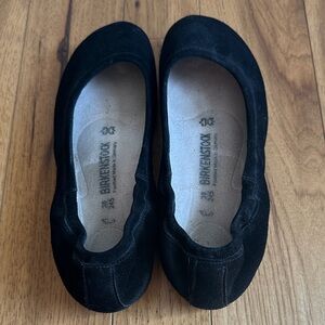 Birkenstock Black Suede Ballet Flats